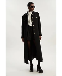 Karen Millen Women's Wool Military Tailored Maxi Coat