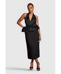 Coast Women's Halter Satin Column Midi Dress