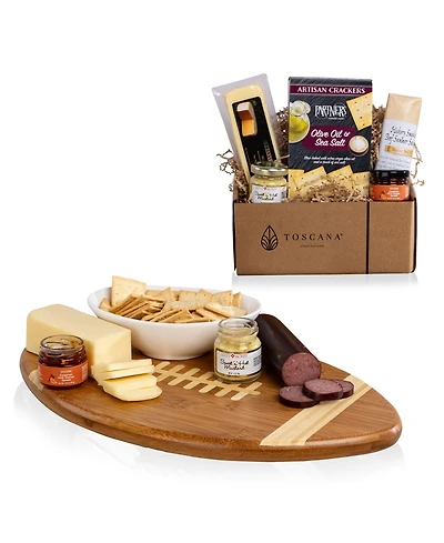Toscana Touchdown Cutting Board with Gourmet Gift Pack, 5-Piece