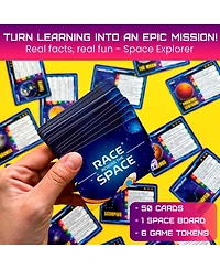 Quokka Space Board Game for Kids Ages 8-12 and Families – Fun Trivia with 50 Cards Learn Planets, Moons Facts Educ