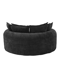 Streamdale Furniture Full-Compressed Round Chaise Sofa, Black