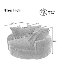 Streamdale Furniture Full-Compressed Round Chaise Sofa