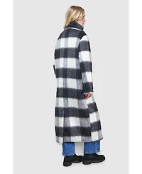 Oasis Women's Brushed Check Funnel Neck Coat