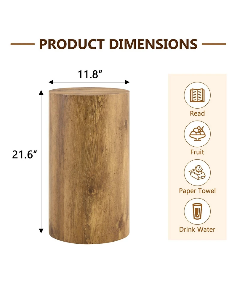 Streamdale Simple wood grain coffee table, 11.8" D x 21.6" H, Mdf, industrial style.