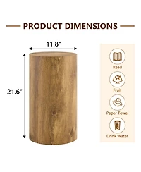 Streamdale Simple wood grain coffee table, 11.8" D x 21.6" H, Mdf, industrial style.