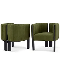Streamdale Dining Chairs Set of 2, Modern Seating with Rubber Wood Frame