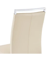 Streamdale Modern Pu Leather Dining Chairs (Set of 4, Beige)