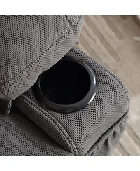 Streamdale Furniture Heated Grey Swinging Recliner Massage Sofa with Usb & Cup Holders