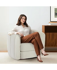 Streamdale Furniture Swivel Accent Barrel Chair, Modern Upholstered Armchair for Living Room