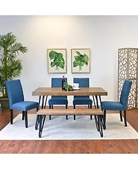 Streamdale Furniture Streamdale 6-Piece Dining Set with Table, 4 Chairs & Bench (3 Colors