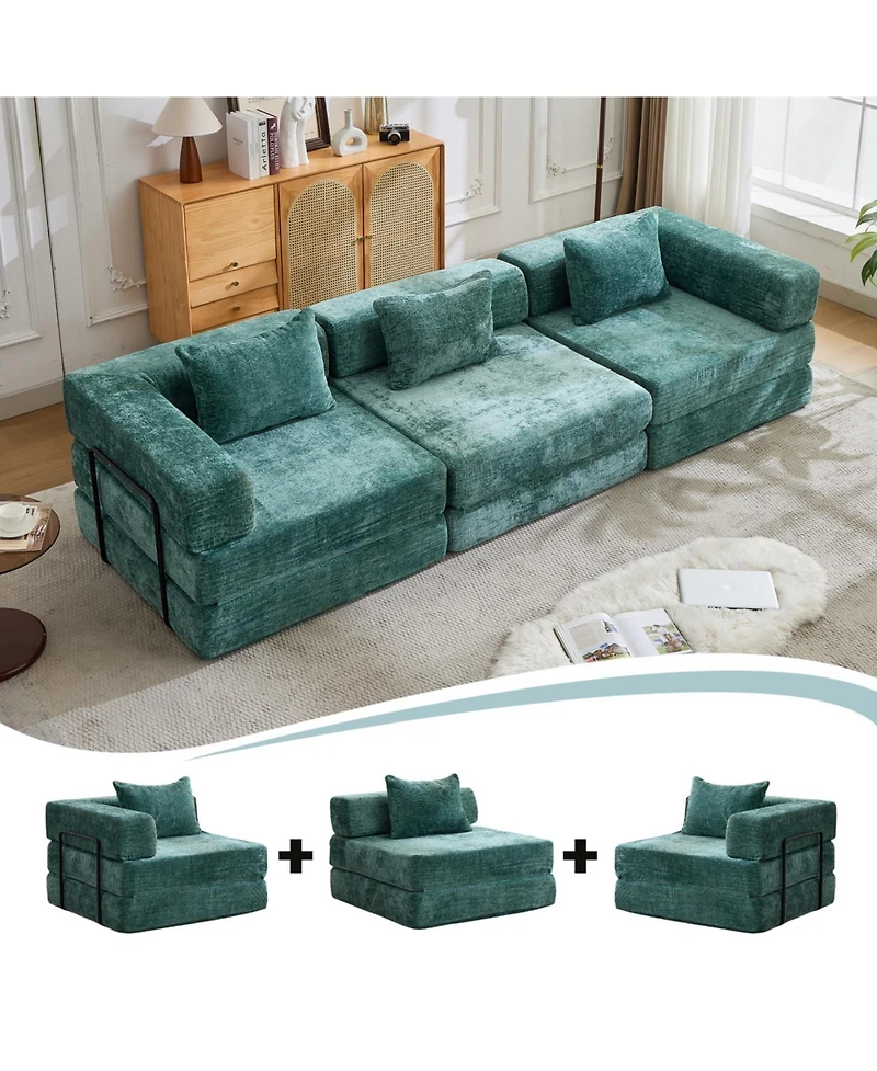 Streamdale Furniture Compression Sofa, Convertible Floor Sofa Bed