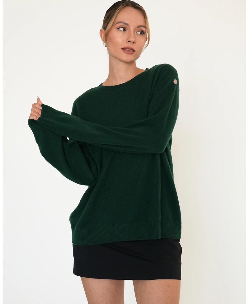 Rebody Active Women's Beau Oversized Crewneck Cashmere Sweater