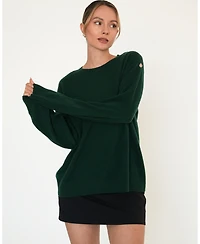 Rebody Active Women's Beau Oversized Crewneck Cashmere Sweater