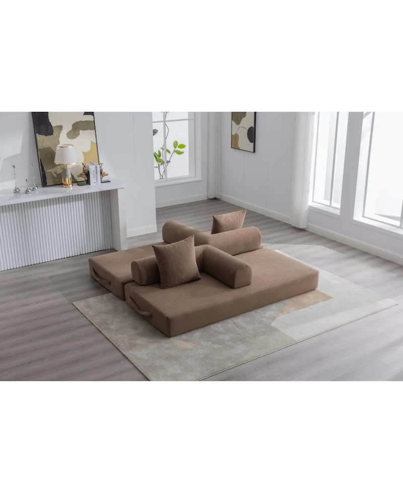 Streamdale Furniture Streamdale Foldable & Compressible Sofa with Metal Frame for Small Spaces
