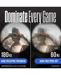 Westinghouse 34" Curved Ultrawide Gaming Monitor, 180Hz, Amd FreeSync, 1500R Curve, 3440x1440, Built-in Speakers, 2xDP, 2xHDMI