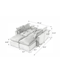 Streamdale Furniture Streamdale Modern corduroy cloud sofa, freely combined