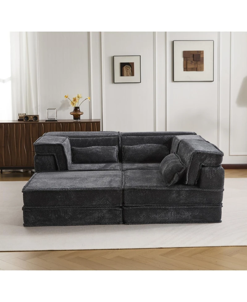 Streamdale Furniture Streamdale Compression Sofa, Convertible Floor Sofa