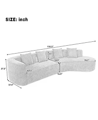 Streamdale Furniture Streamdale Modern Curved Sectional Sofa with Pillows