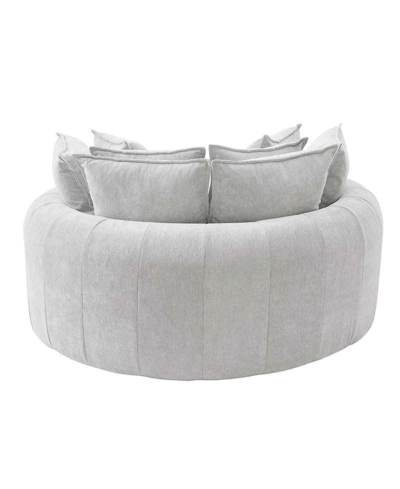 Streamdale Furniture Full-Compressed Round Chaise Sofa, Black