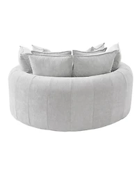 Streamdale Furniture Full-Compressed Round Chaise Sofa, Black