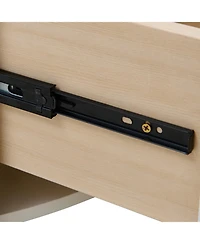 Streamdale Furniture Streamdale Modern Round Coffee Table with Casters & 2 Drawers, White Marble Top