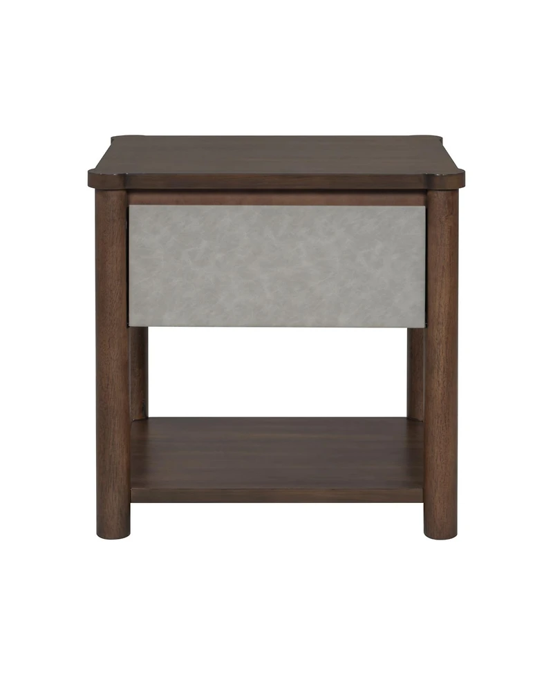 Streamdale Furniture Wood Nightstand, Modern Bedside Table with Drawer (Set of 2