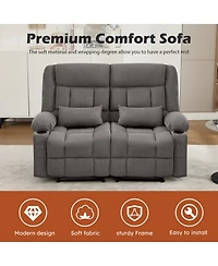 Streamdale Furniture Recliner Loveseat with Cup Holders & Side Pocket for Adults