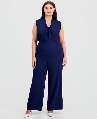 Kasper Plus Size High-Rise Wide-Leg Pull-On Pants