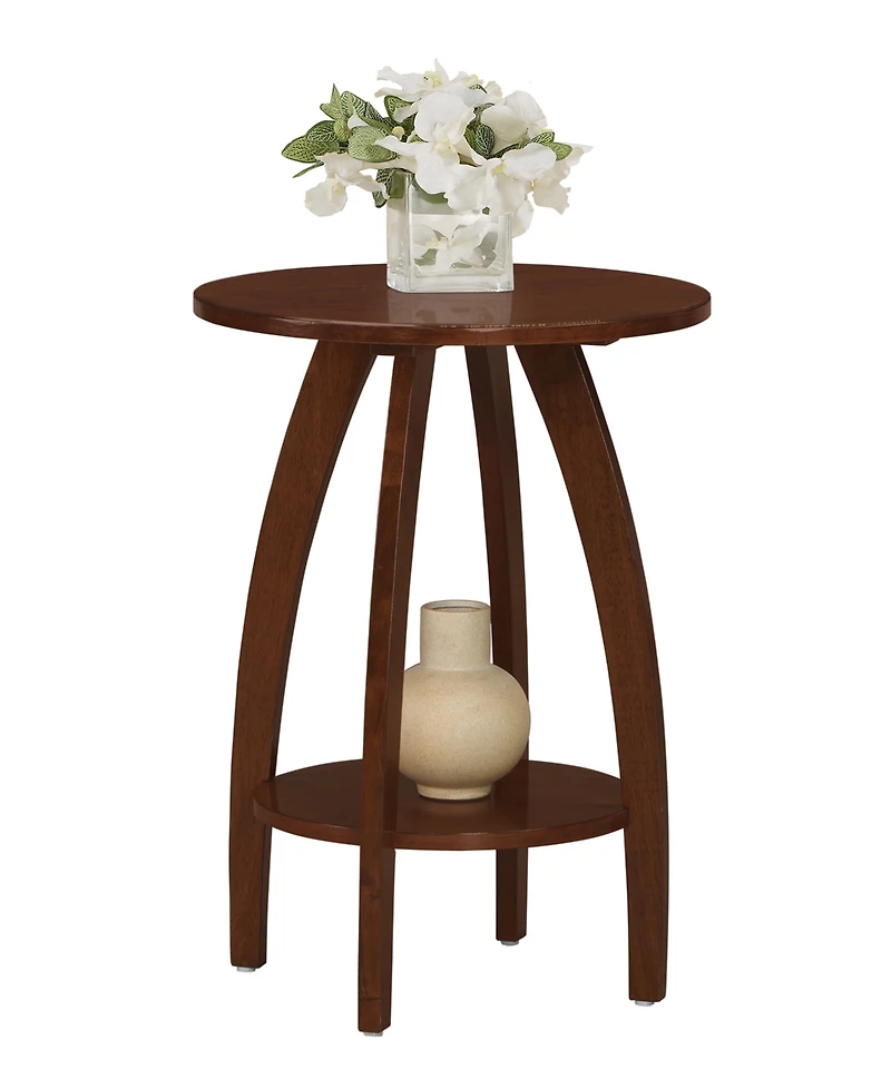 Convenience Concepts 17.75" Aldrin Rubberwood Round End Table