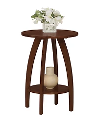 Convenience Concepts 17.75" Aldrin Rubberwood Round End Table