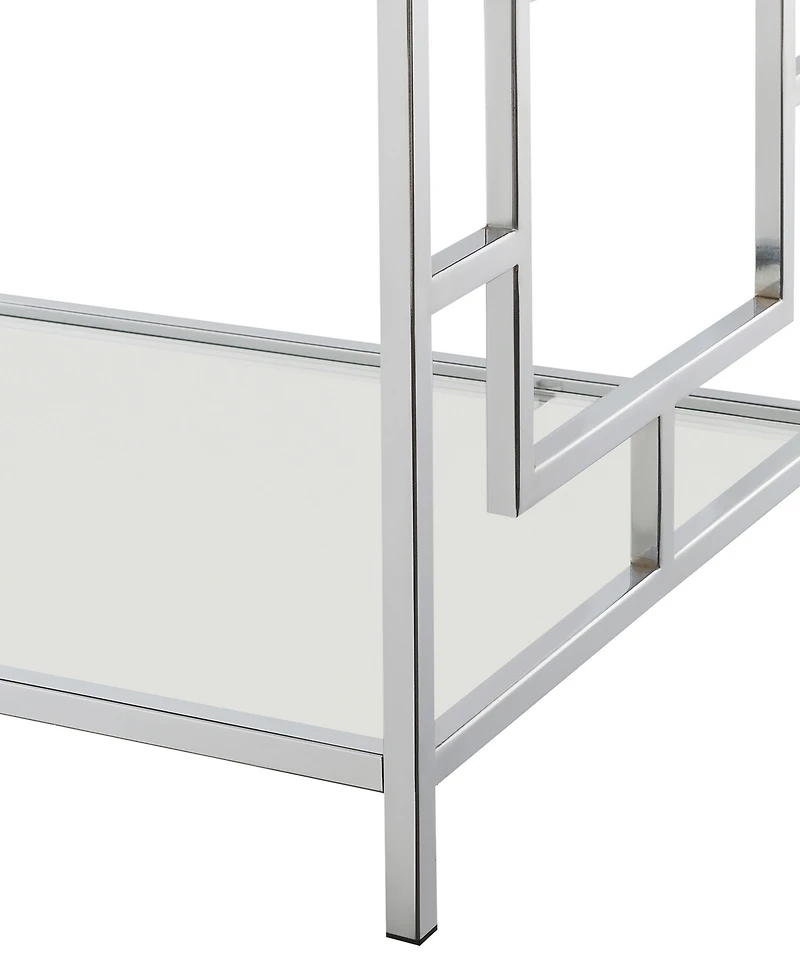 Convenience Concepts 42" Chrome Town Square Coffee Table with Shelf