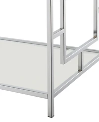 Convenience Concepts 42" Chrome Town Square Coffee Table with Shelf