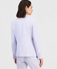 Tahari Asl Women's Twill Peak-Lapel Faux-Double Breasted Blazer