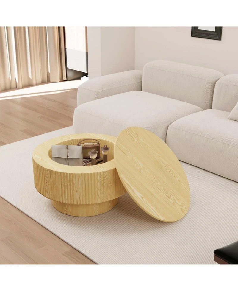 Streamdale Furniture Mdf Modern Round Coffee Table & 2 Pu Dining Chairs Set