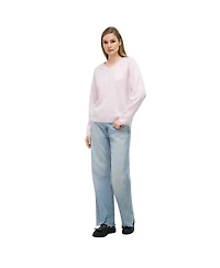 Bellemere New York Women's Brushed Silk Cashmere V-Neck Sweater