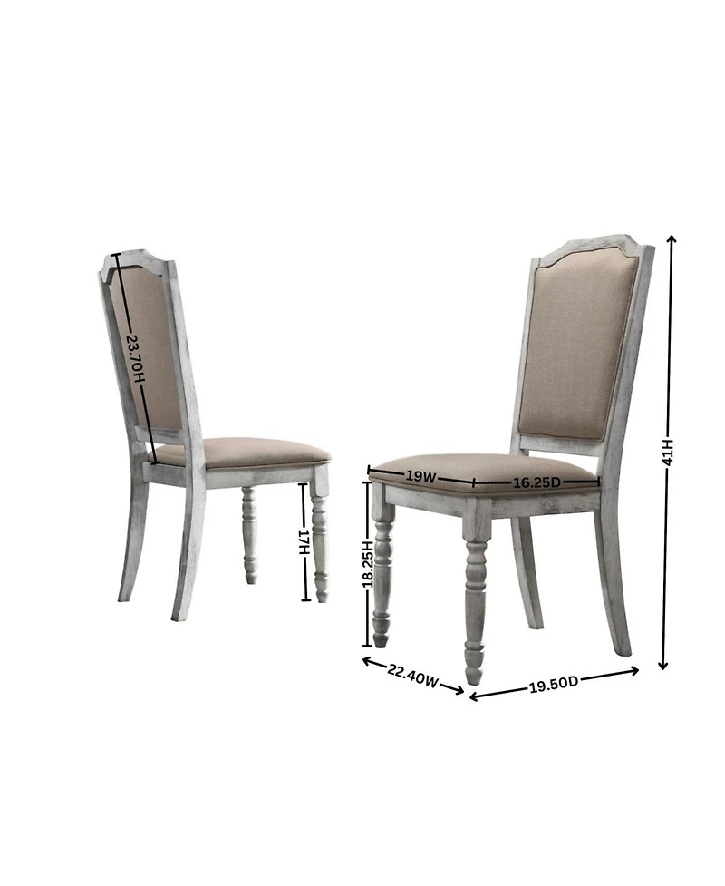 Streamdale Furniture Iris Weathered White Wood 5-Piece Dining Set