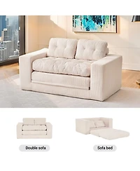 Streamdale Furniture Loveseat Sofa Bed with Memory Foam & Steel Frame - Compact Couch