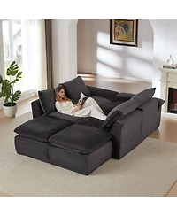 Streamdale Furniture Modern Corduroy Cloud Sofa, Freely Combinable, Comfortable for Homes