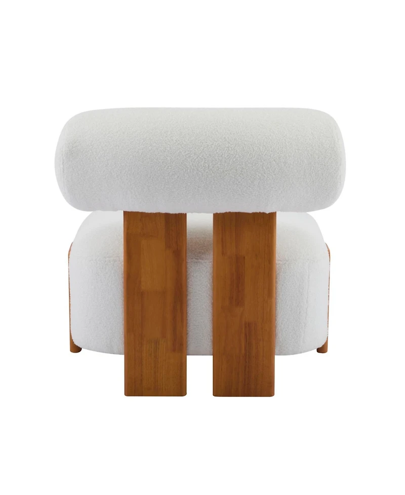 Streamdale Furniture Modern Boucle Lounge Chair with Solid Wood Frame