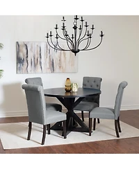 Streamdale Furniture 5-piece Dining Set, Cross-Buck Dining Table with 4 Stylish Chairs