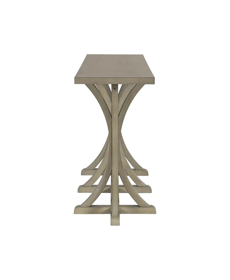 Streamdale Furniture Wooden Console Table with Oak Veneer Top - Farmhouse Entryway Table