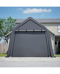 Streamdale Furniture Portable Instant Garage 13x20 Ft, Enclosed Carport with Cover & Steel Frame, Roll-Up Door