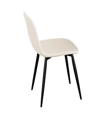 Streamdale Furniture Modern Knit Fabric Dining Chairs with Iron Legs