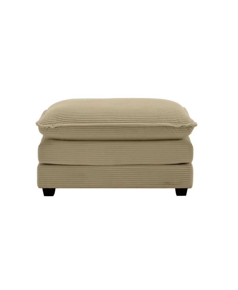 Streamdale Furniture Ottoman Footstool in Tan Corduroy Fabric