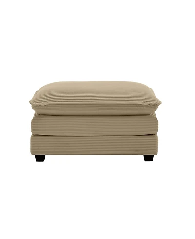 Streamdale Furniture Ottoman Footstool in Tan Corduroy Fabric