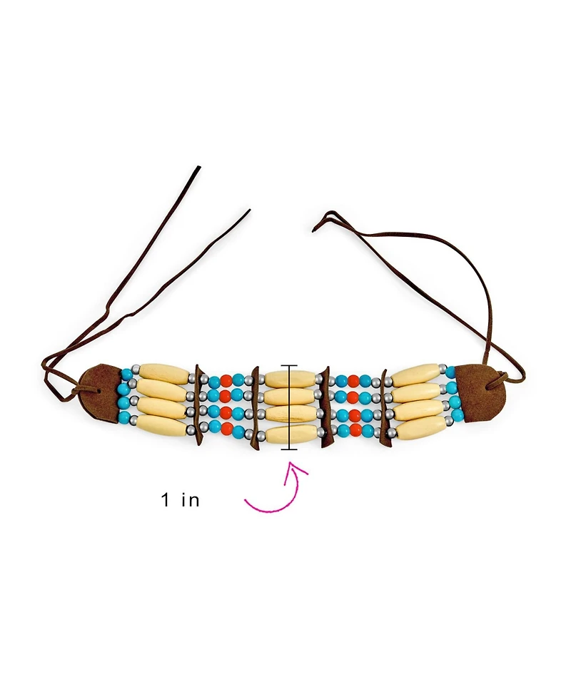 Bling Jewelry Boho Handmade 3 Row Line Bead Natural Wood Leather Tribal Wide Choker Necklace Adjustable