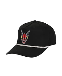 Stranger Things Men's Hellfire Club Demon Head Black Retro Grandpa Snapback Hat