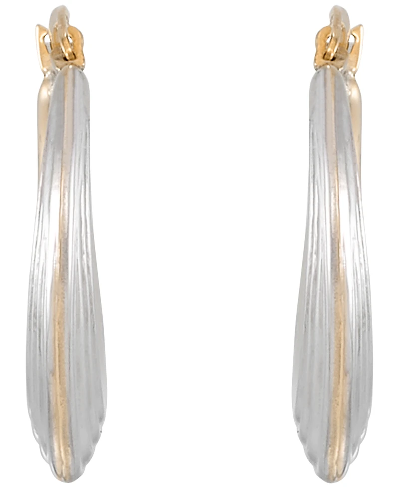 Macy's Two-Tone Hoop Earrings in 14K Yellow Gold Over Sterling Silver