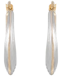 Macy's Two-Tone Hoop Earrings in 14K Yellow Gold Over Sterling Silver