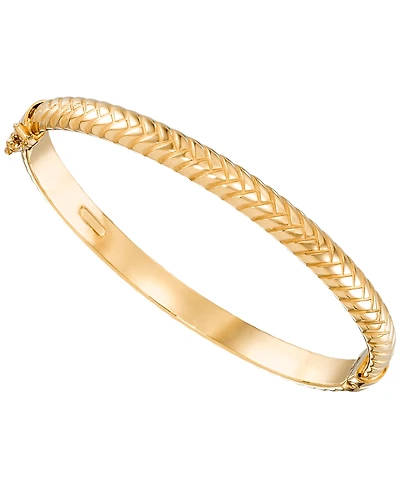 Macy's Textured Bracelet in 14K Yellow Gold Over Sterling Silver